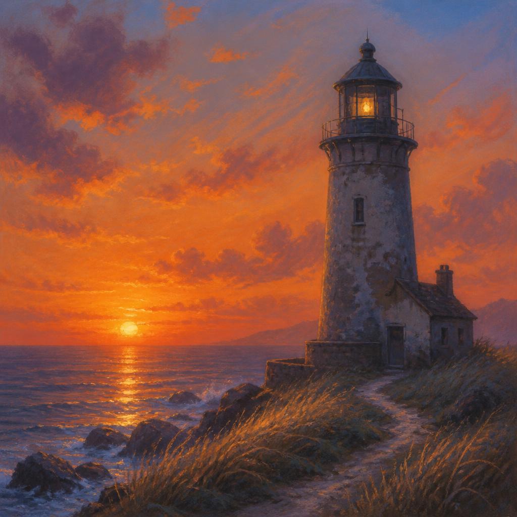 The Lighthouse at Sundown